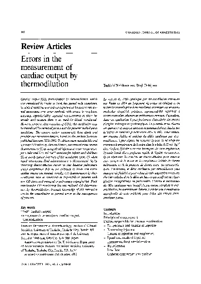 CANADIAN JOURNAL OF ANAESTHESIA