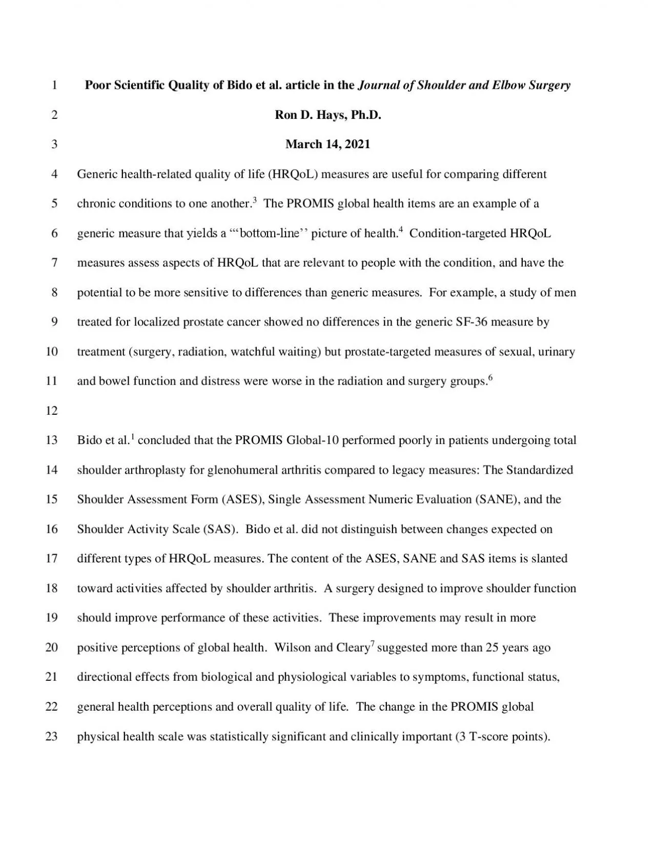 PDF-Poor Scientific Quality of Bido et al article in the