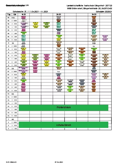 Gesamtstundenplan