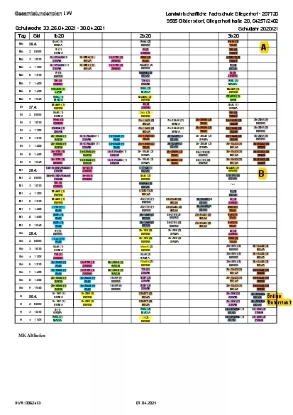 Gesamtstundenplan