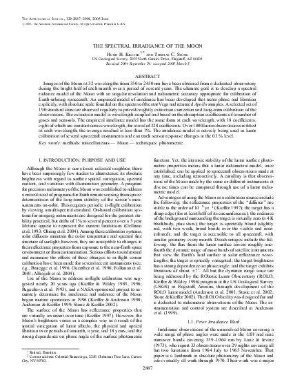 THESPECTRALIRRADIANCEOFTHEMOONHughHKieffer12andThomasCStoneUSGeologica