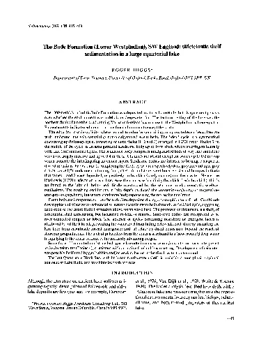 The Bude Lower Westphalian a large equatorial Earth Sciences Universit