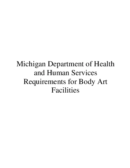 Michigan Department of Health and Human ServicesRequirements for Body