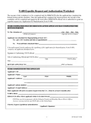 N Expedite Request a nd Authorization Worksheet The to