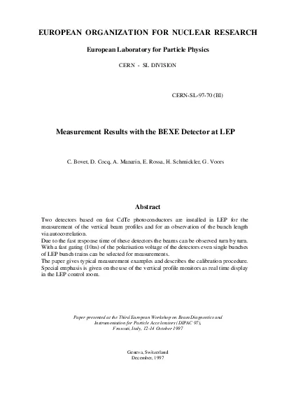 for Particle PhysicsCERN    SL DIVISION CdTe photoconductors are inst