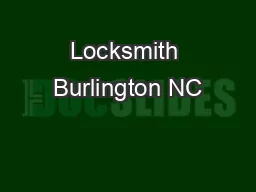 Locksmith Burlington NC