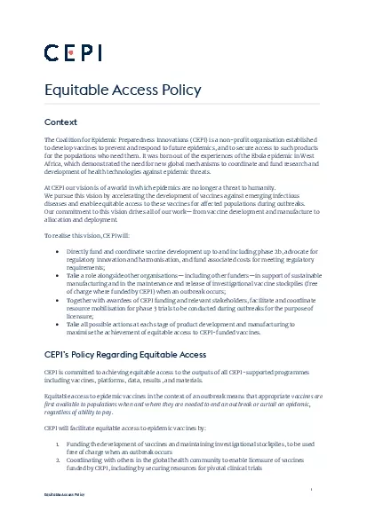 Equitable Access Policy