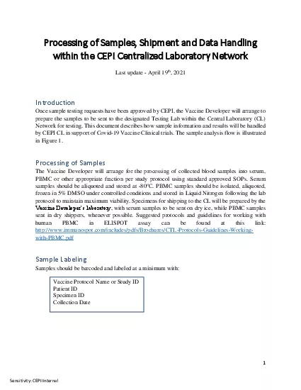 Sensitivity CEPI Internal