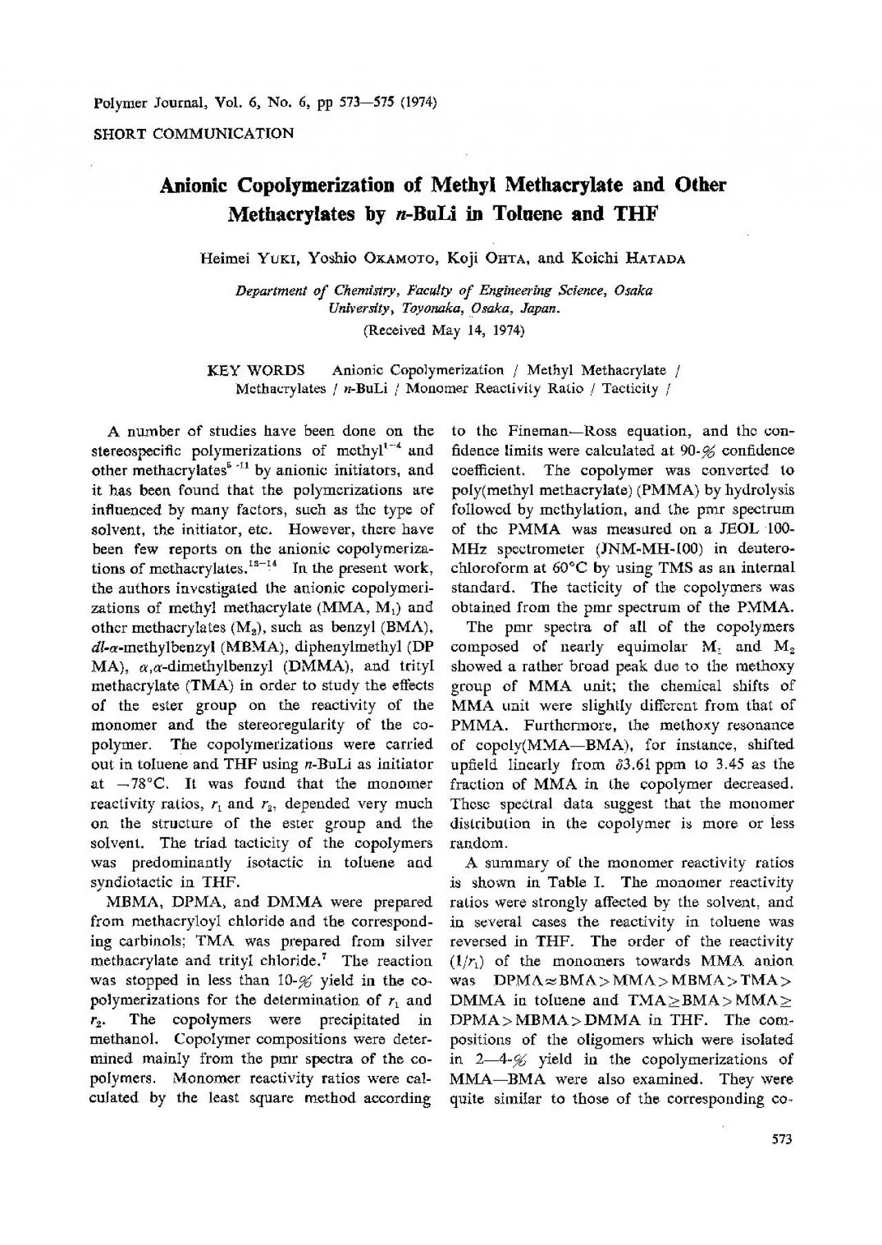 PDF-Polymer Journal Vol 6 No 6 pp 573575 1974