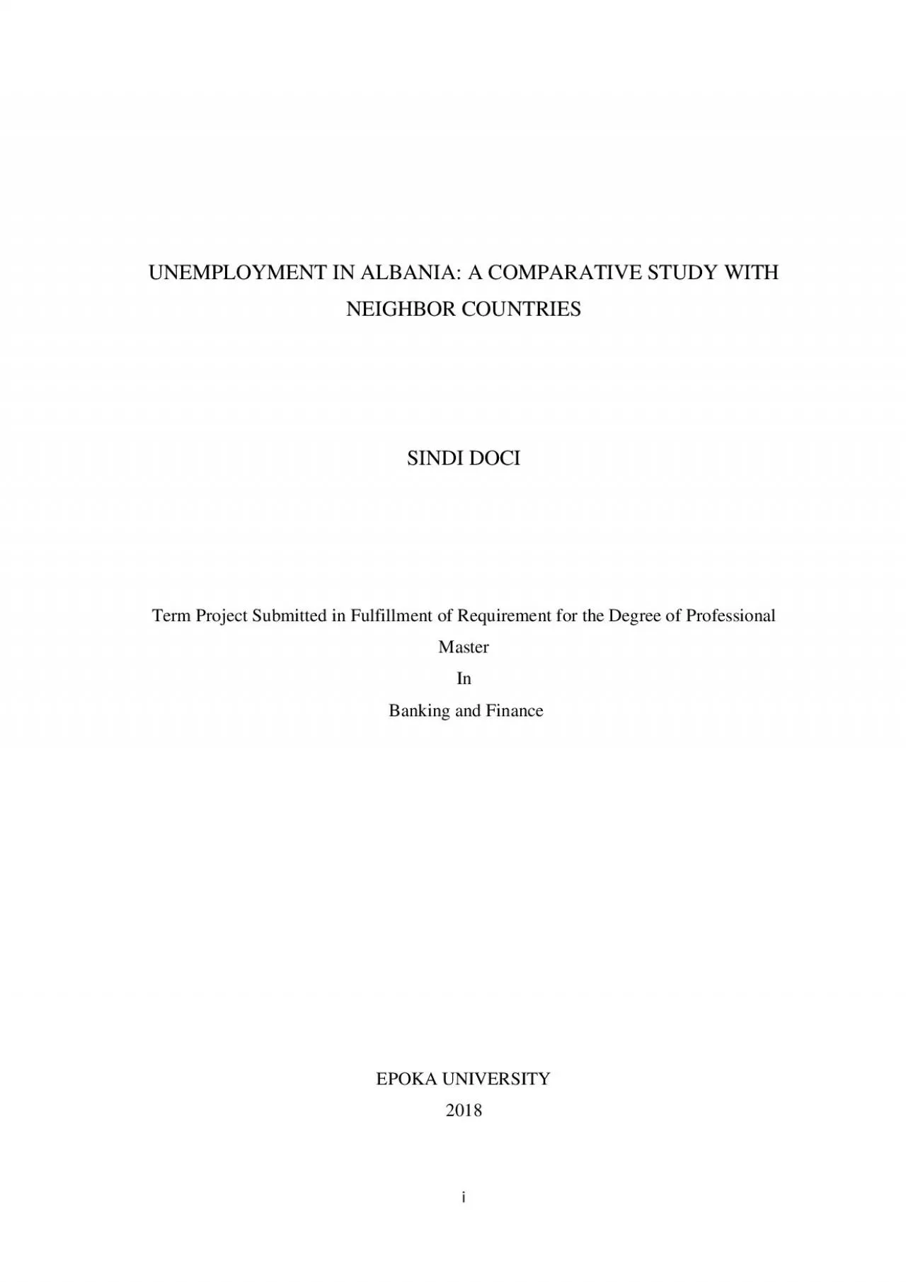 PDF-UNEMPLOYMENT IN ALBANIA