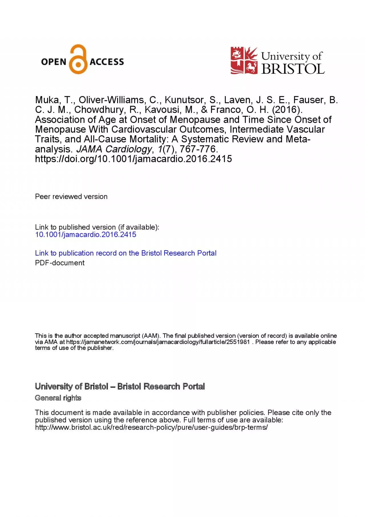 PDF-Association of age at menopause and duration from onset of menopause w