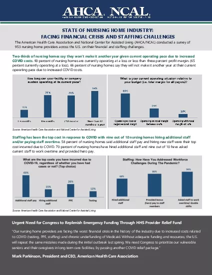 STATE OF NURSING HOME INDUSTRY