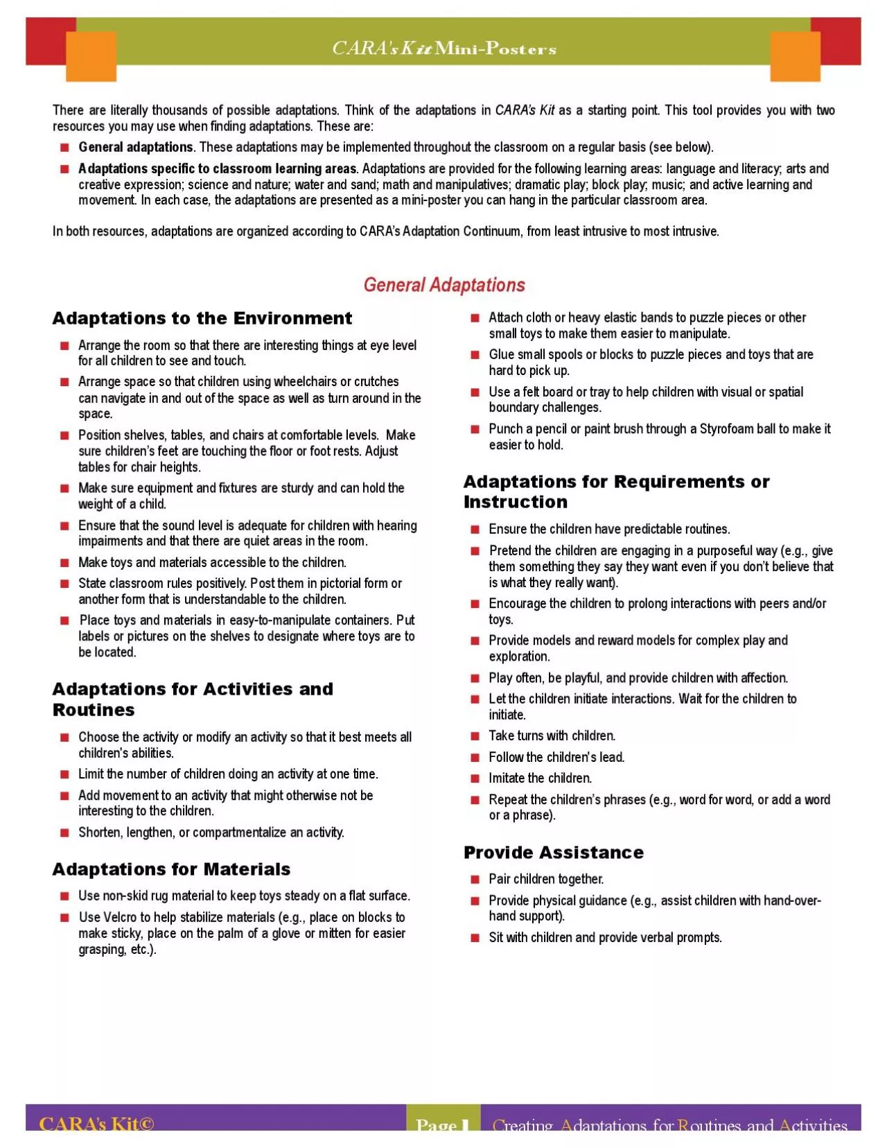 PDF-General adaptations These adaptations may be implemented throughout th