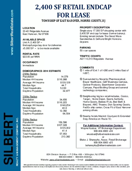 PDF-2400 SF RETAIL ENDCAP FOR LEASETOWNSHIP OF EAST HANOVER MORRIS COUNTY