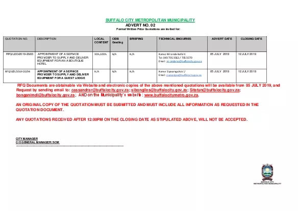 BUFFALO CITY METROPOLITAN MUNICIPALITY