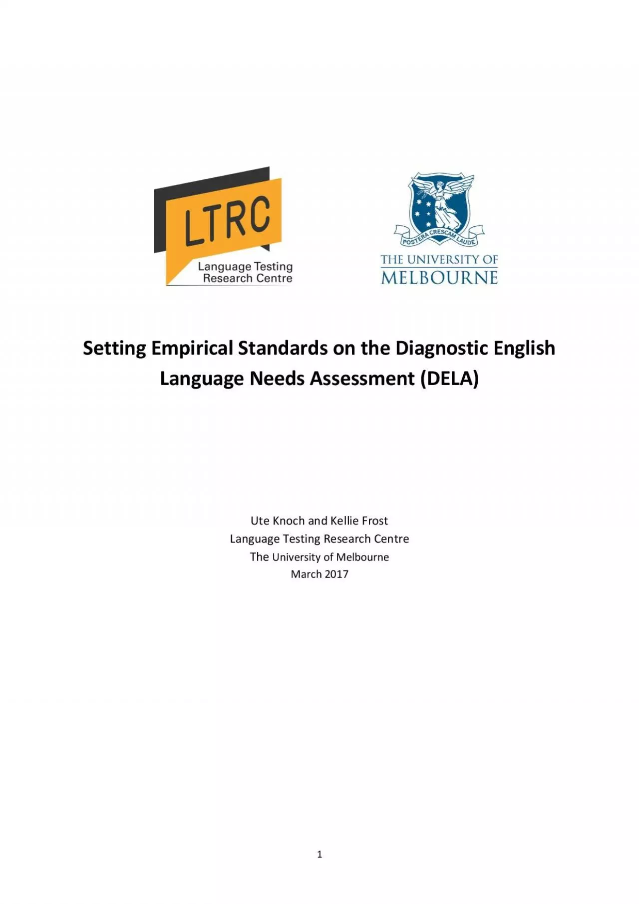 PDF-Setting Empirical Standards on the Diagnostic English