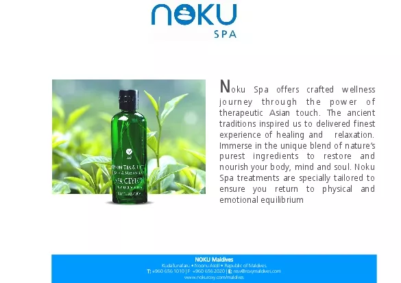 PDF-Noku Spa offers crafted wellness journey through the power of