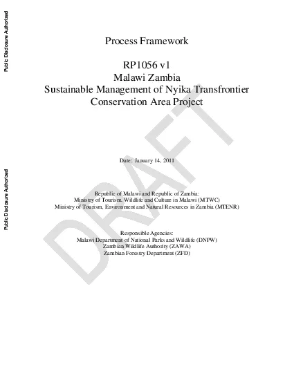 Process Framework RP1056 v1 Malawi Zambia Sustainable Management of Ny