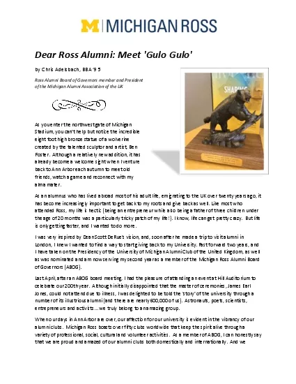 Ross Alumni Meet Gulo