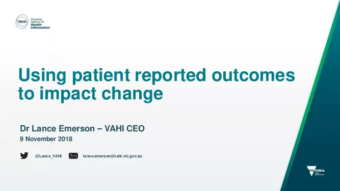 Using patient reported outcomes