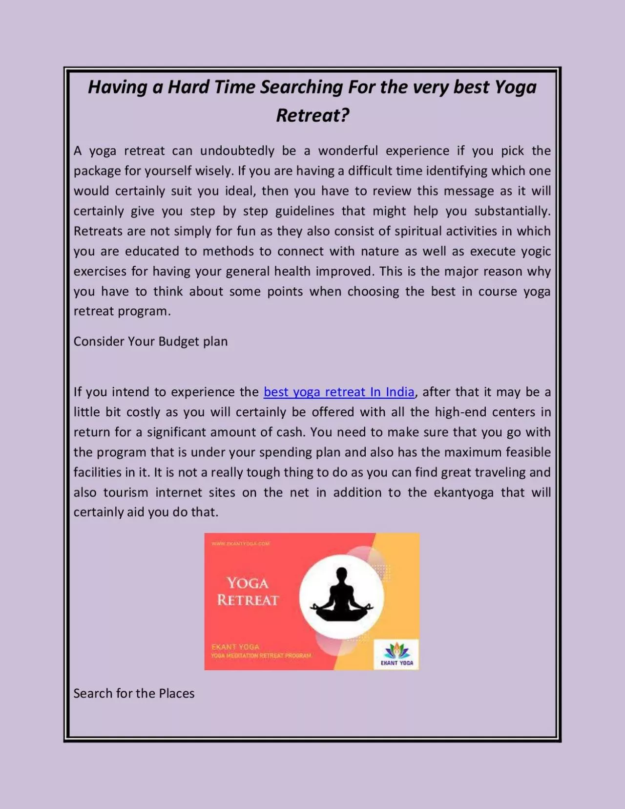 PDF-Having a Hard Time Searching For the very best Yoga Retreat?