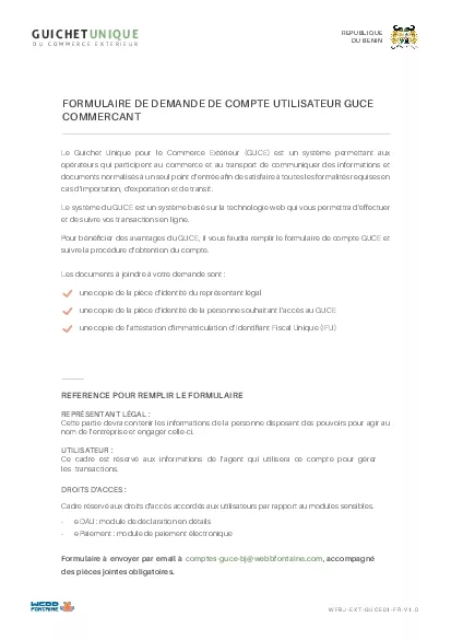 PDF-Le Guichet Unique pour le Commerce Extrieur GUCE est un systme permett