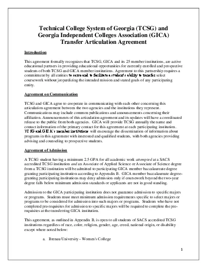 1 Technical College System of Georgia TCSG and  Georgia Independent Co