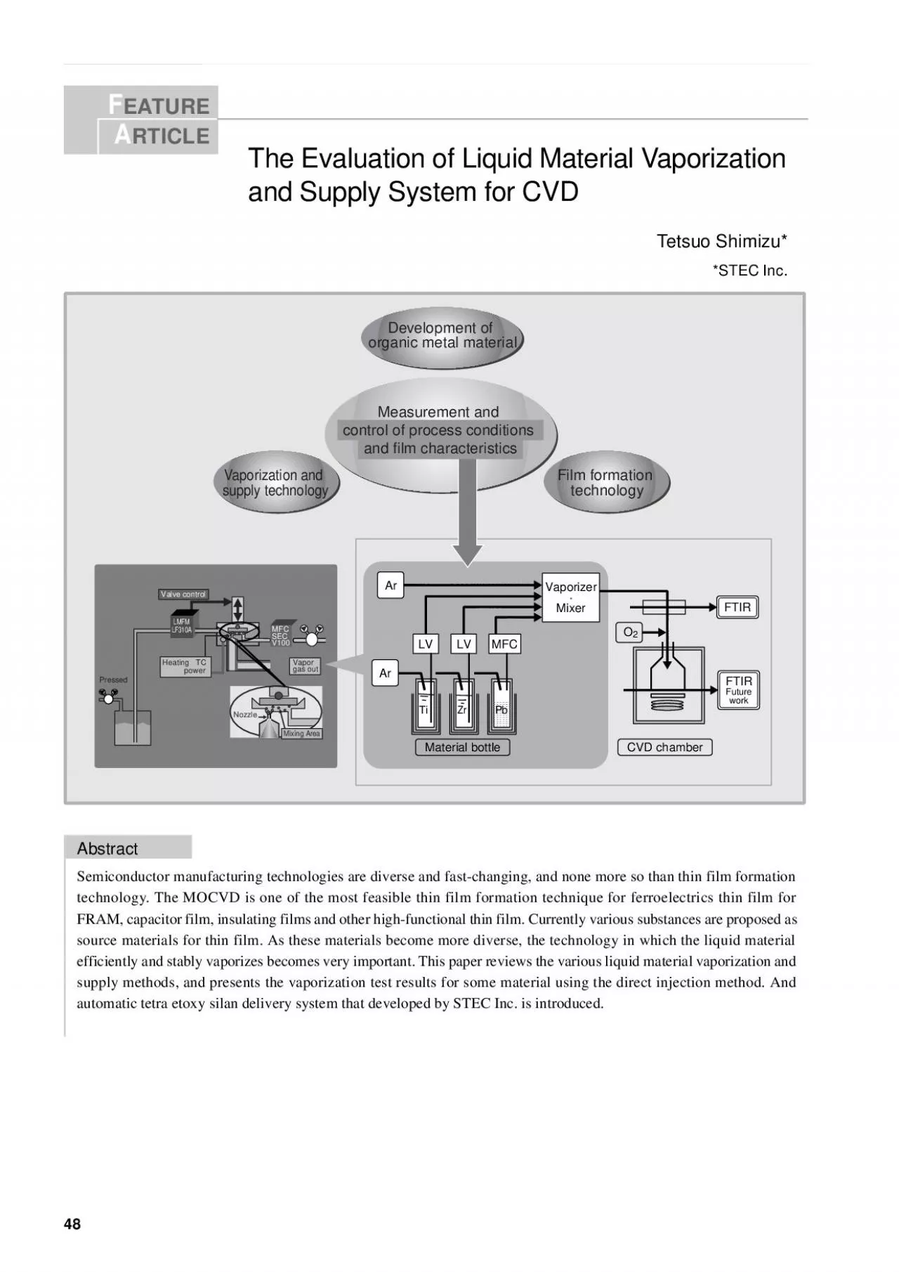 PDF-FEATURE ARTICLEThe Evaluation of Liquid Material Vaporization and Supp