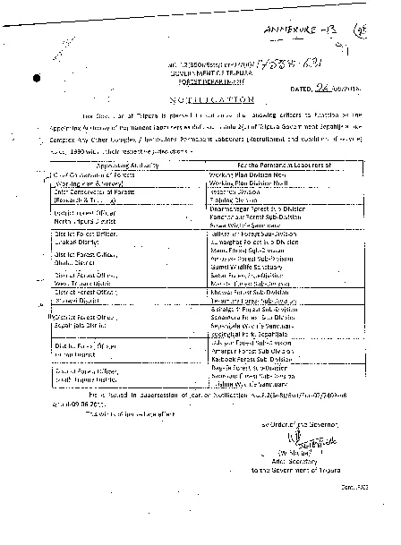 NOF350EsttFor07BOFTRIPURAFOESTDEPARTMENTDATfD082016IFICATIONGove