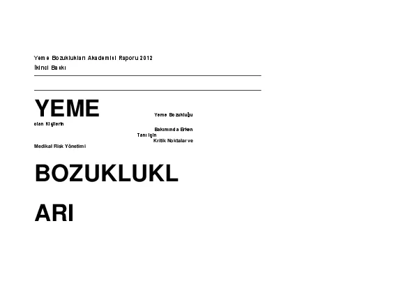 UyariYeme bozukluklar akademisi medikal bakm standartlar alma kolu tar