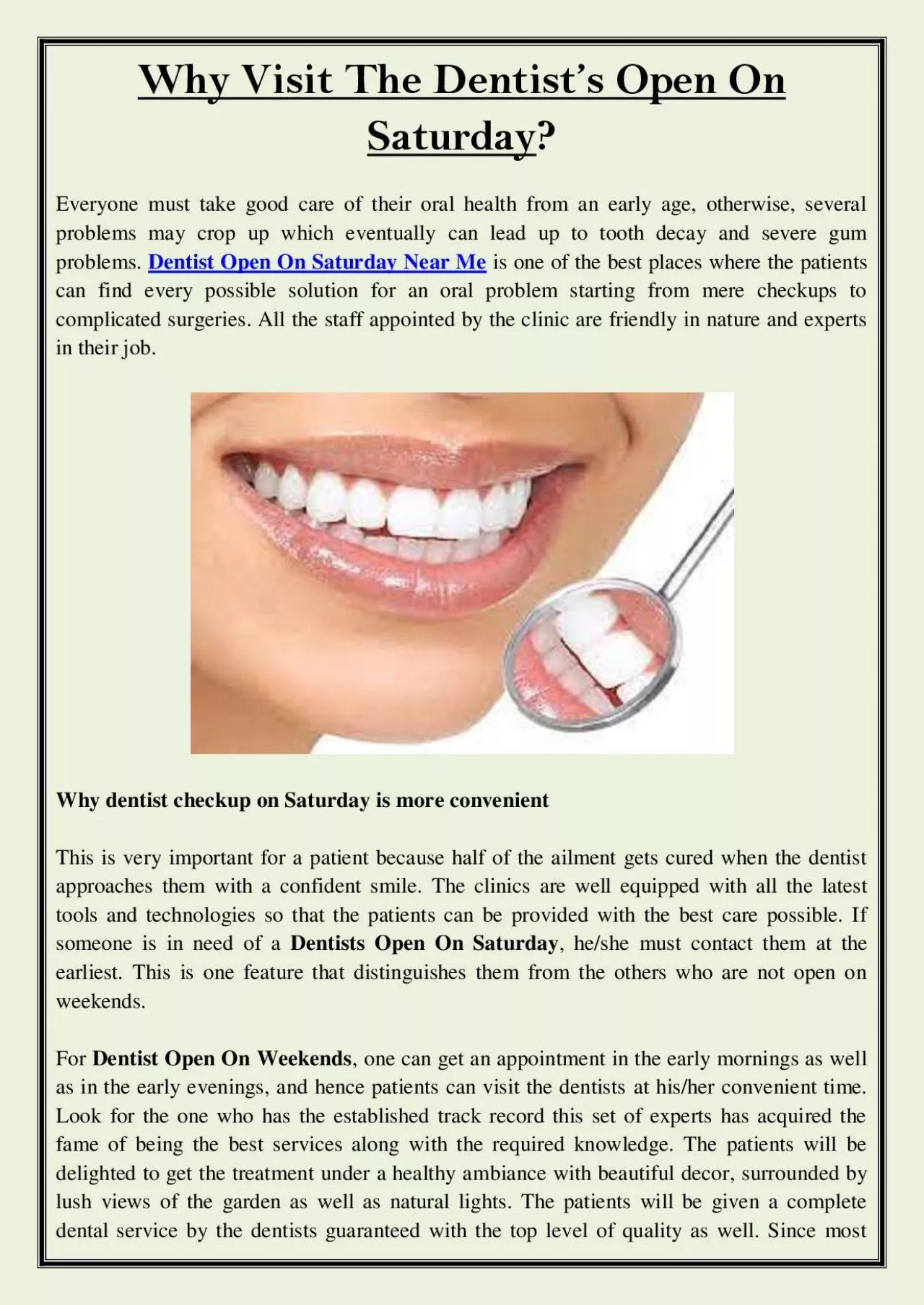 PDF-Why Visit The Dentist’s Open On Saturday?