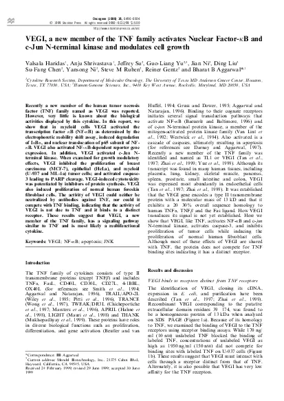 PDF-VEGIanewmemberoftheTNFfamilyactivatesNuclearFactorkBandcJunNtermina