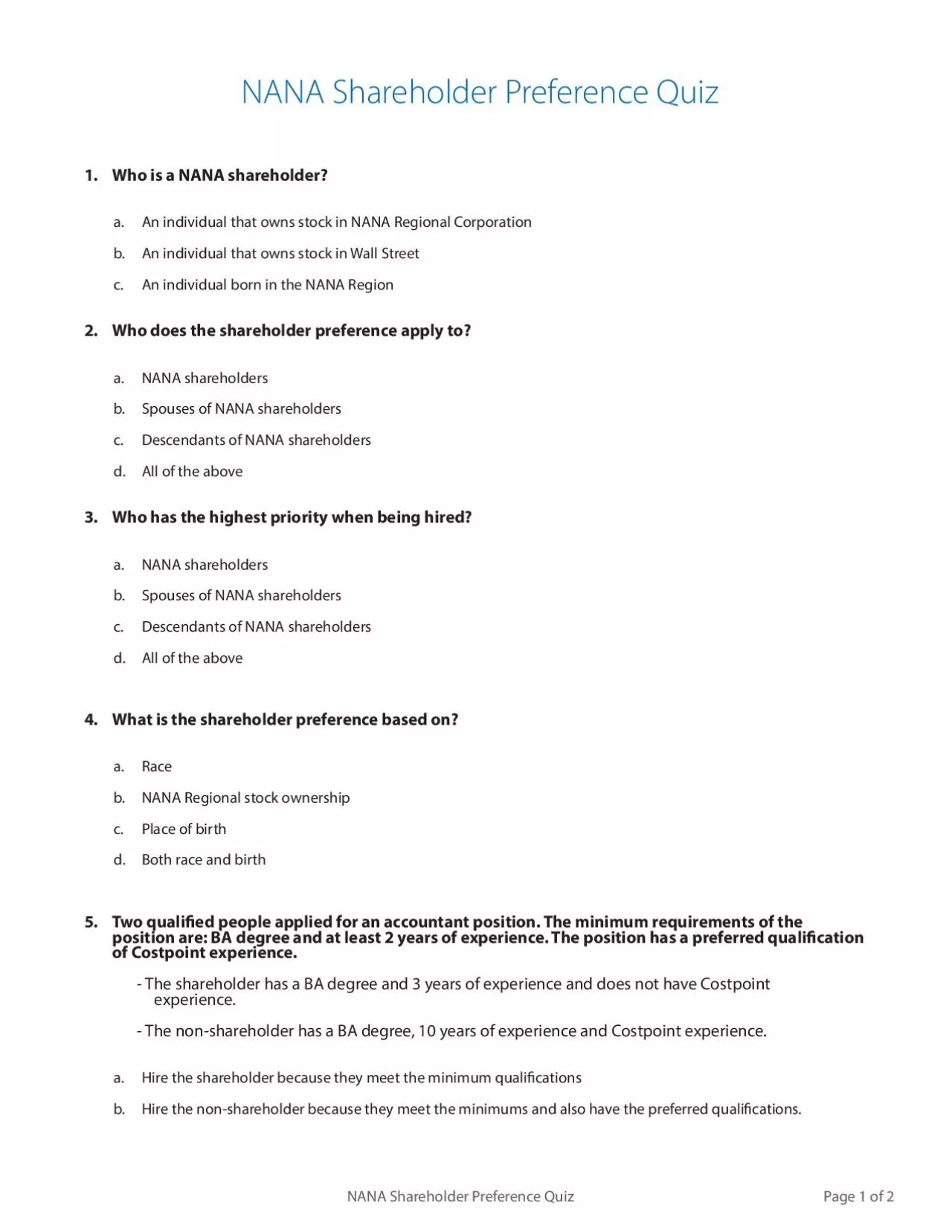 PDF-NANA Shareholder Preference Quiz Page 1 of 2