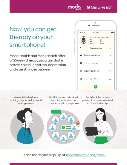 Now you can get therapy on your smartphoneModa Health and Meru Health