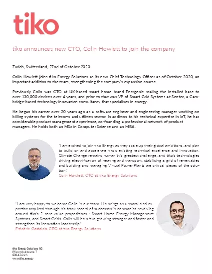 x00740069ko announces new CTO Colin Howlex00740074 to join the company