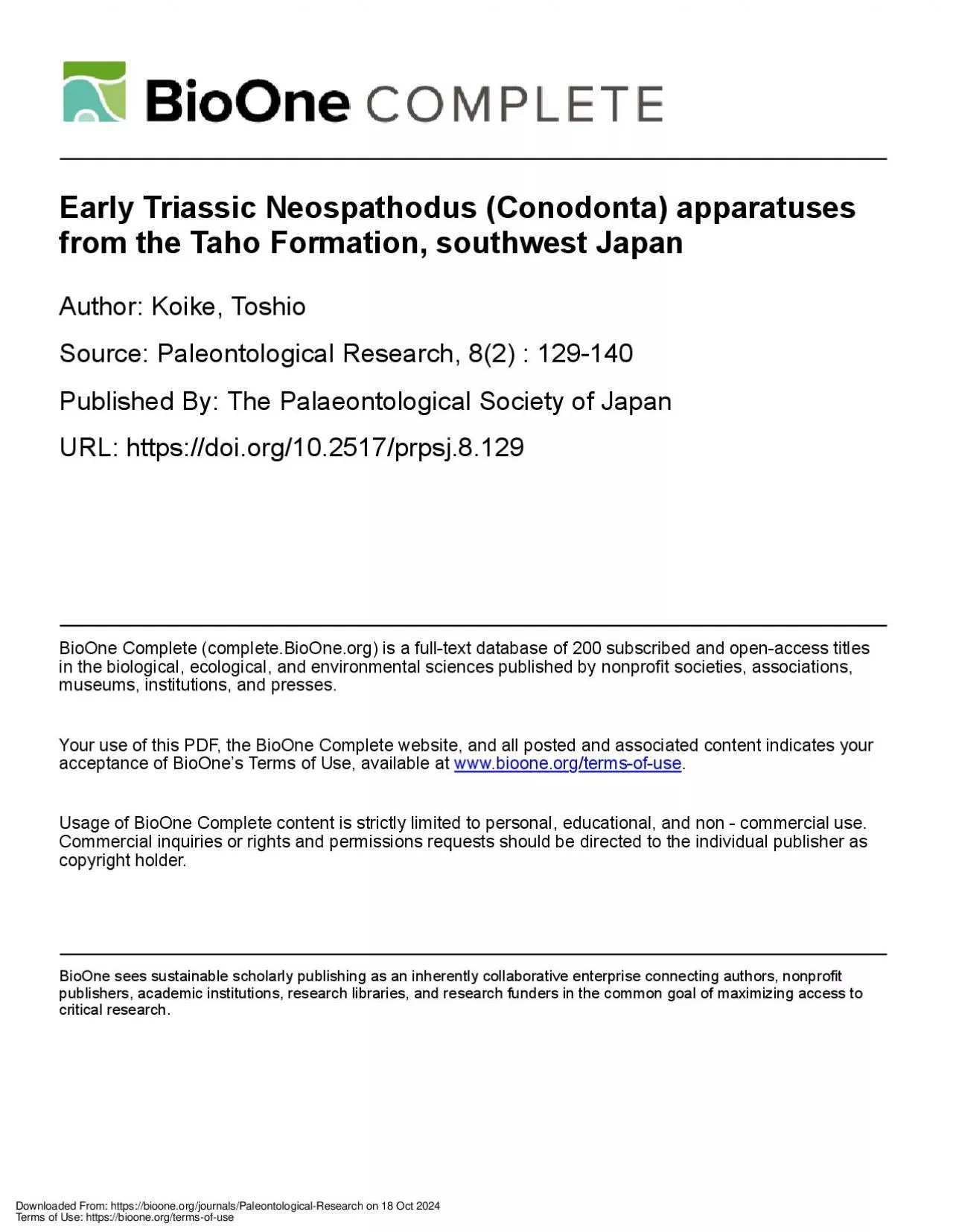 PDF-Downloaded From httpsbiooneorgjournalsPaleontologicalResearch on