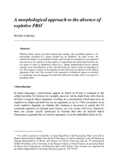 A morphological approach to the absence of expletive P