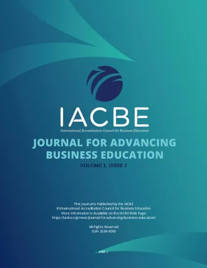 This Journal is Published by the IACBE