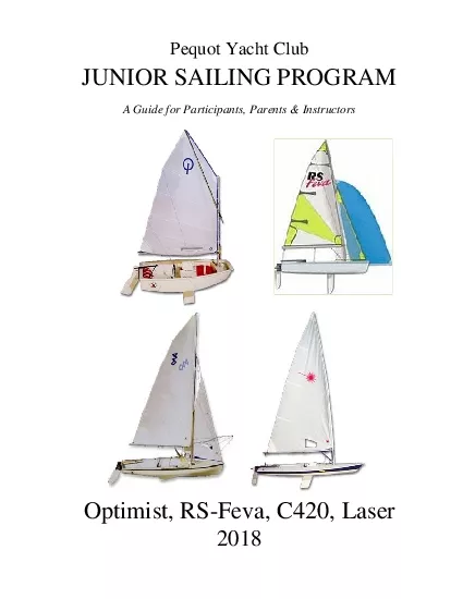 Pequot Yacht Club  JUNIOR SAILING PROGRAM  A Guide for Participants Pa