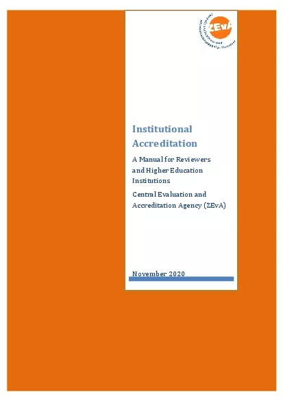 Institutional AccreditationA Manual for Reviewers and Higher Education