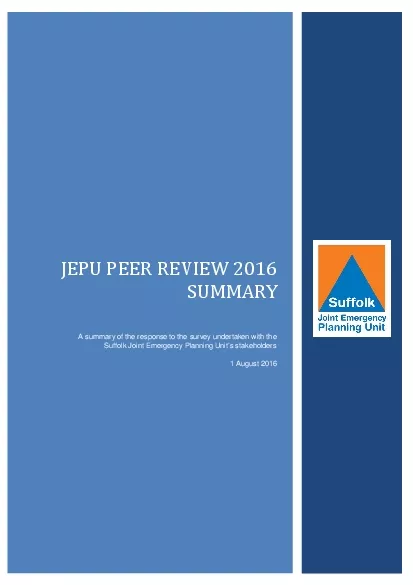 JEPU PEER REVIEW 201SUMMARYsummaryof the response to the survey undert