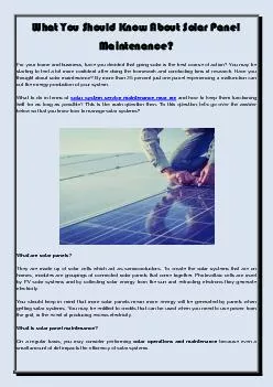 What You Should Know About Solar Panel Maintenance?