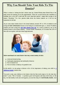 Why You Should Take Your Kids To The Dentist?