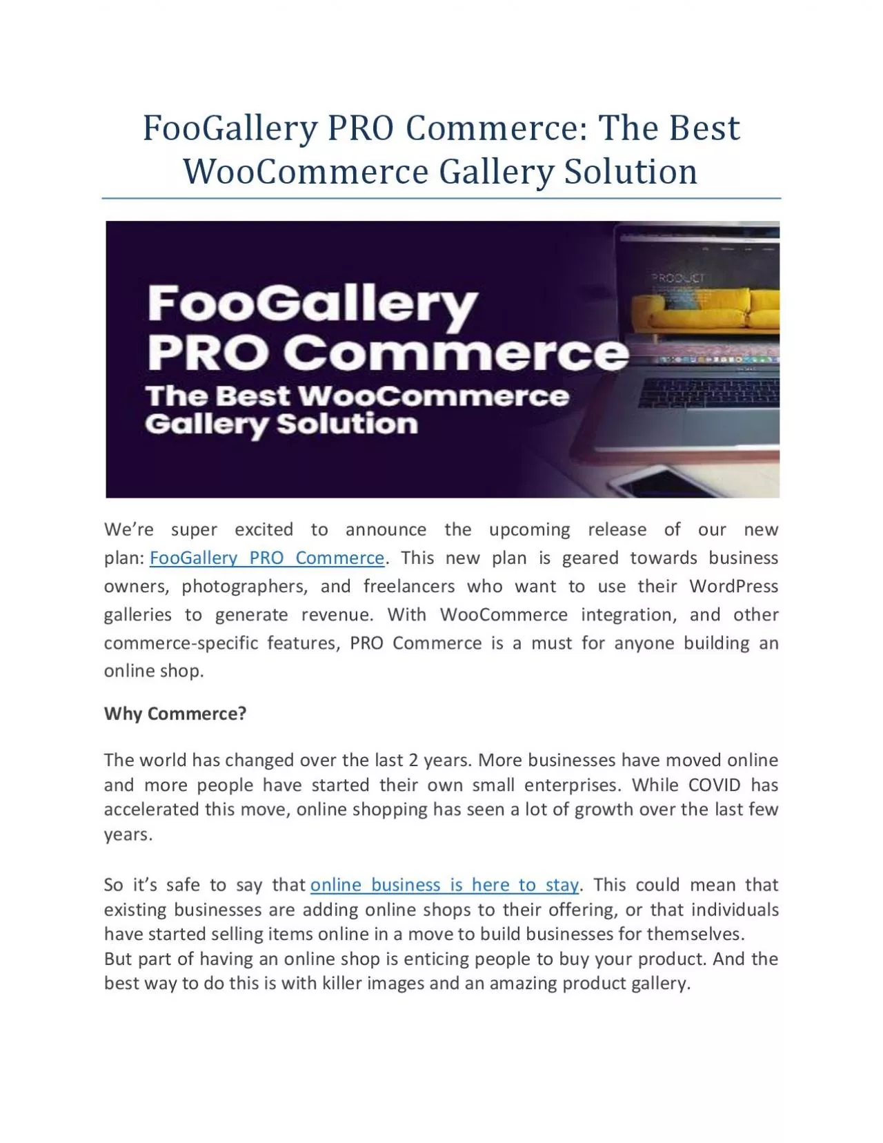 PDF-FooGallery PRO Commerce: The Best WooCommerce Gallery Solution