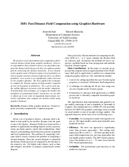 2RelatedWorkTheproblemofcomputingadistance2eldcanbebroadlyclassi2edbyt