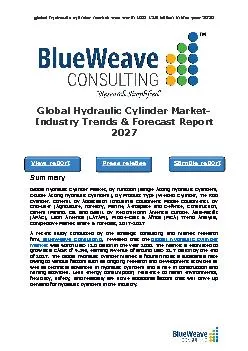 Global Hydraulic Cylinder Market- Industry Trends & Forecast Report 2027