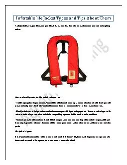 Inflatable life Jacket Types and Tips About Them