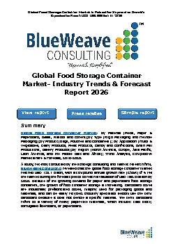 ﻿Global Food Storage Container Market- Industry Trends & Forecast Report 2026