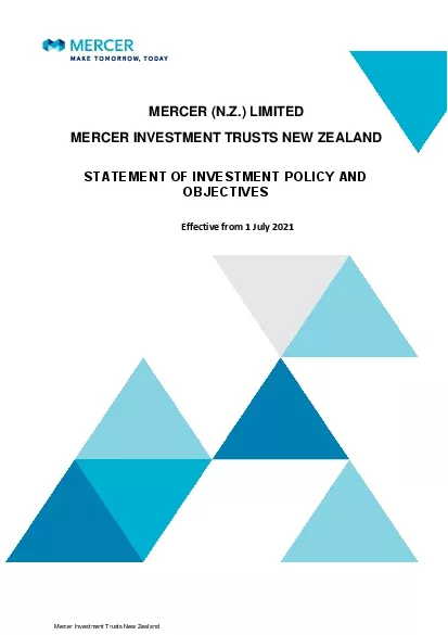 Mercer Investment Trusts New Zealand