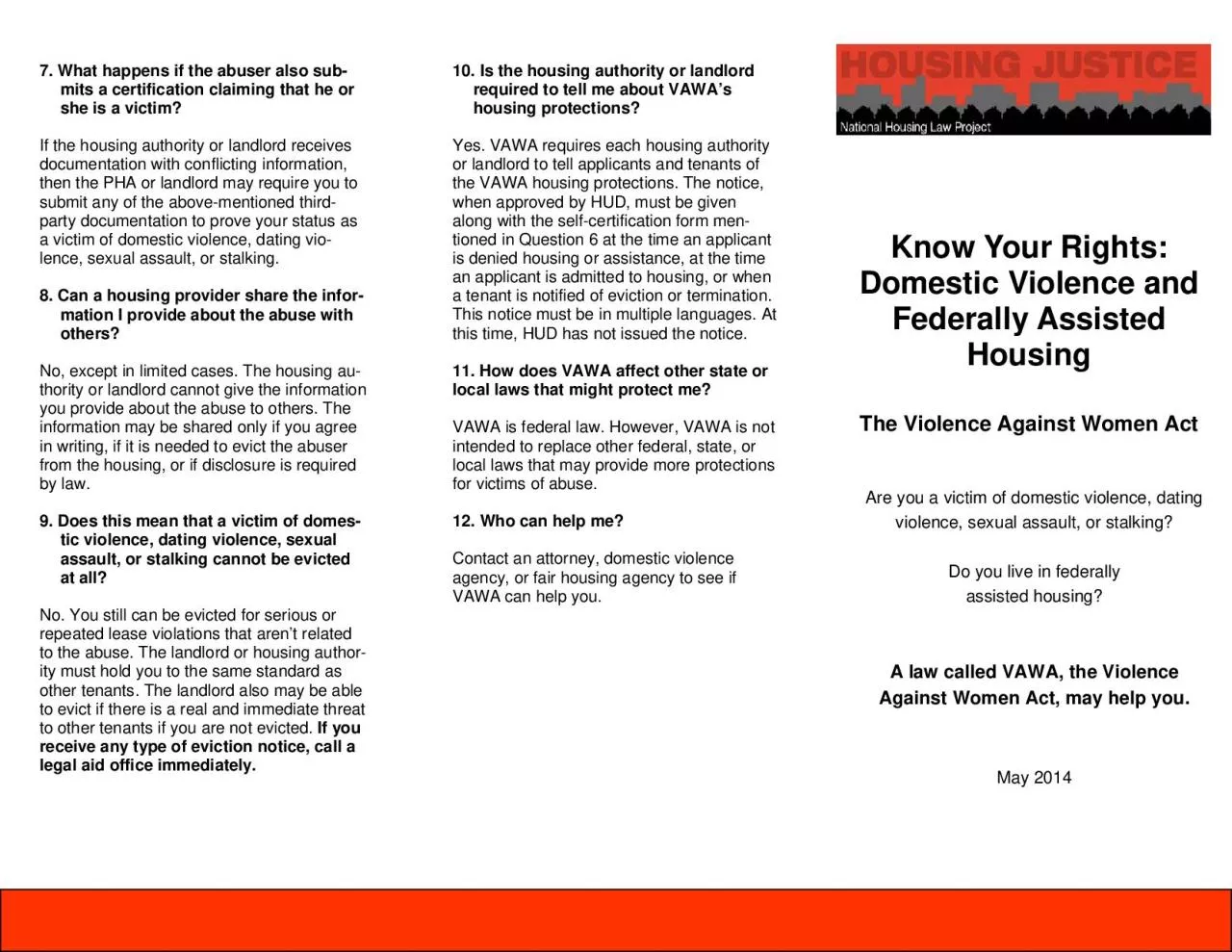 PDF-Know Your Rights Domestic Violence and Federally Assisted Housing Are